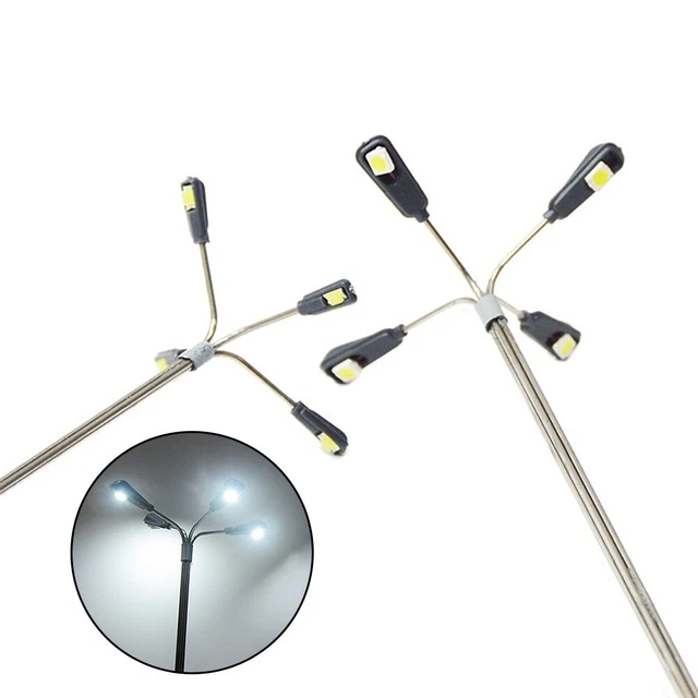 Lampe de train miniature 10pcs modèle train de chemin de fer OO/HO Poteaux de lampe modèle trains et accessoires Lampe de train miniature 10pcs modèle train de chemin de fer OO/HO Poteaux de lampe modèle trains et accessoires
