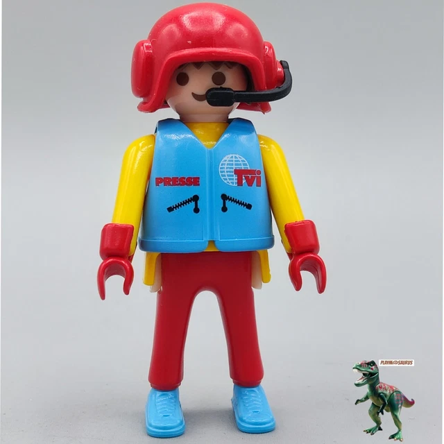 Vtg Playmobil 3847 Telecamera e figure di moto Set incompleto