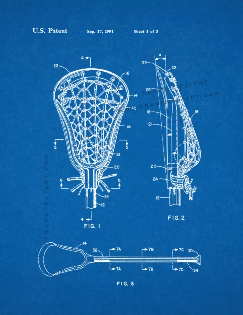 Lacrosse Stick Patent Print Blueprint