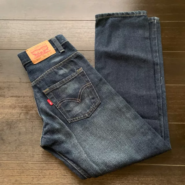 Levis 511 Jeans Boys Youth Skinny Blue Denim Size 10 Regular (25 x 25)