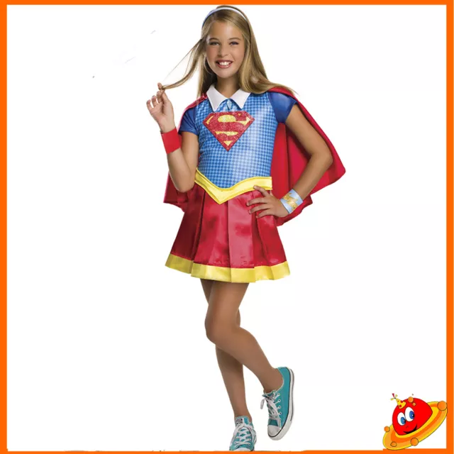 Costume Carnevale Halloween Bambina Ragazza Travestimento Super Girl