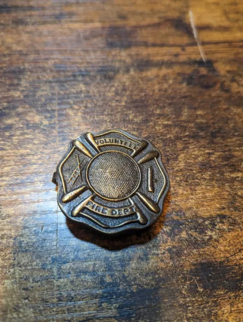 Vintage 2" Volunteer Fire Department Vfd Logo Emblem Belt Buckle Fd Figure