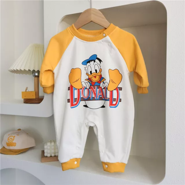 Neonato Neonato Bambino Carino Ragazzi Maniche Lunghe Donald Cotone Tuta Babygrow 0-18M