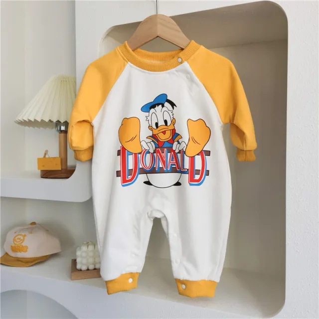 Newborn Baby Cute Boys Long Sleeve Donald Cotton Romper Babygrow Outfit 0-18M