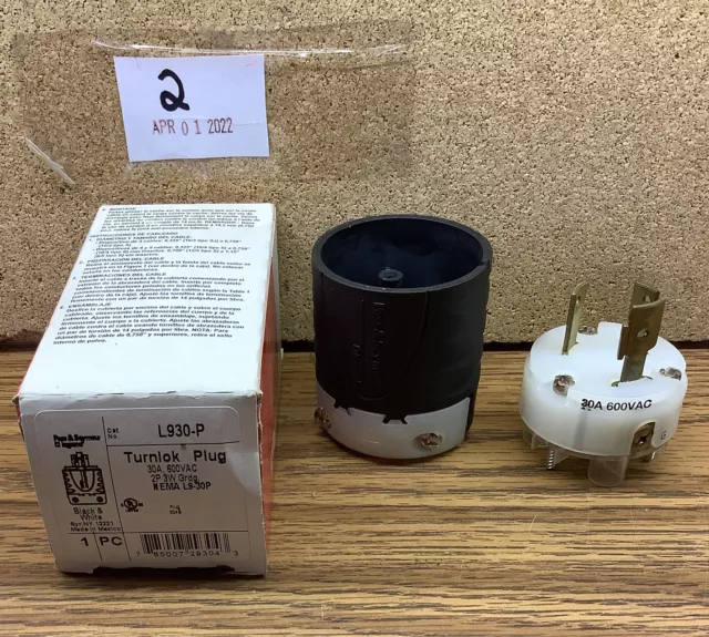 Pass & Seymour L930-P Twist Lock 30A 600VAC Turnlok Plug