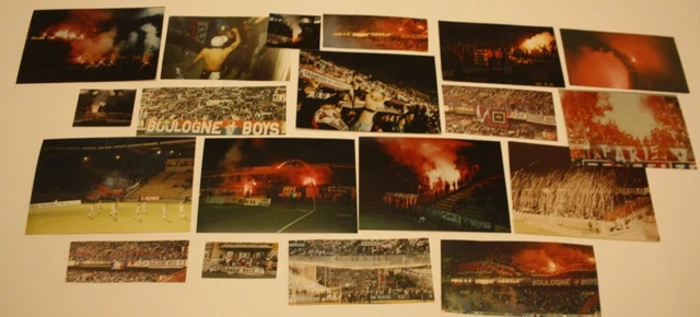 superbe Lot 19 Photos ULTRAS  )) KOP BOULOGNE...BOYS...PSG 80s 90s