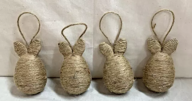 Easter Bunnies/Twine Wrapped/Tree Ornament/Farmhouse