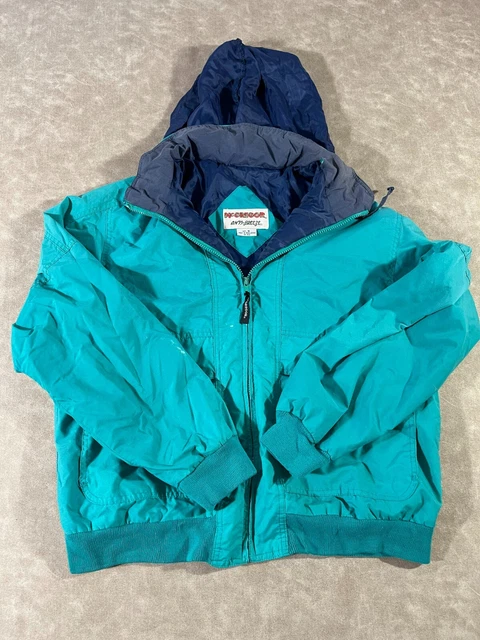 Vintage McGregor Mens Windbreaker Anti Breeze Hooded Jacket Full Zip Teal Medium