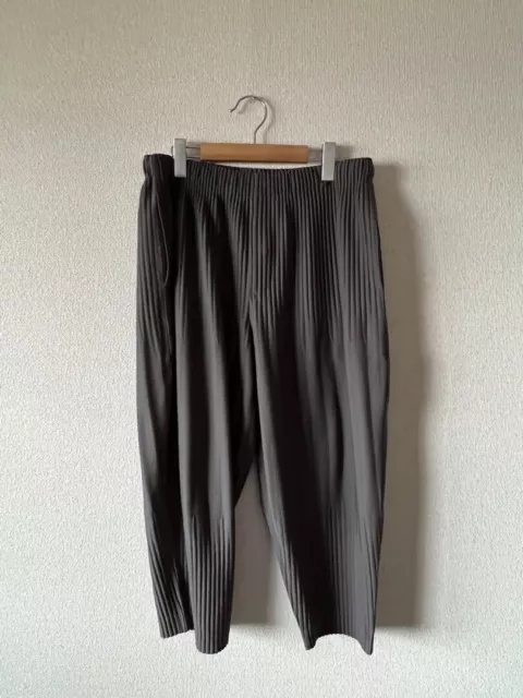 Homme Plisse Issey Miyake Pleated Pants Size L Color Khaki Rare Vintage