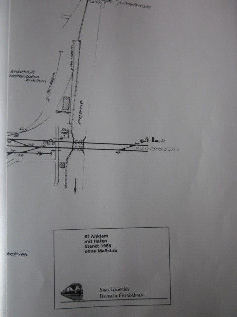 Bahnhof  Gleisplan im Großformat Anklam 1985