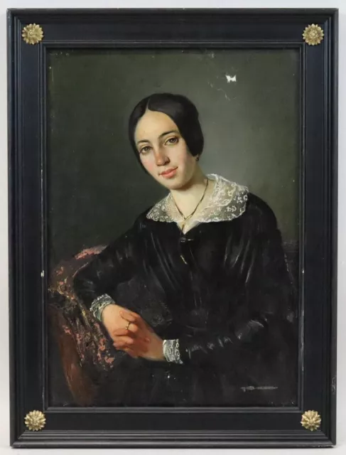 Biedermeier Damenbildnis Portrait Ölgemälde unsigniert um 1830 (BK3677)