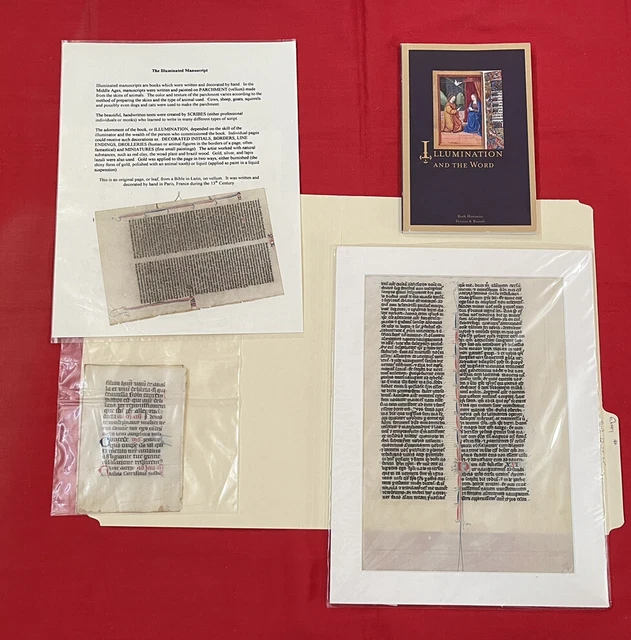13th Century Illuminated Manuscript on Vellum - Original Bundle