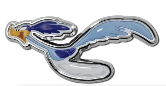 looney tunes road runner chrome auto emblem decal usa made