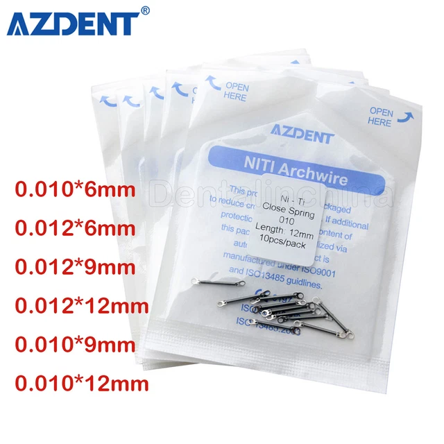 6Size AZDENT Dental Orthodontic Niti Closed Coil Spring 0.010/0.012*6/9/12mm