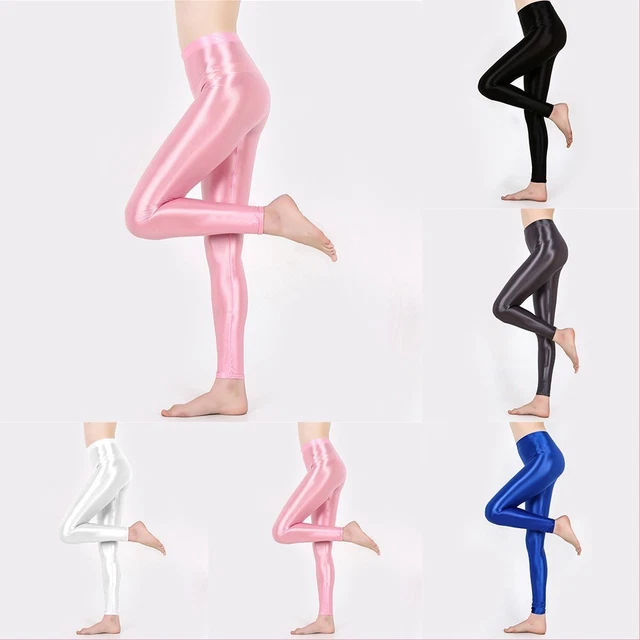 leggings mince satiné huileux brillant collants brillants pour femmes pantalon