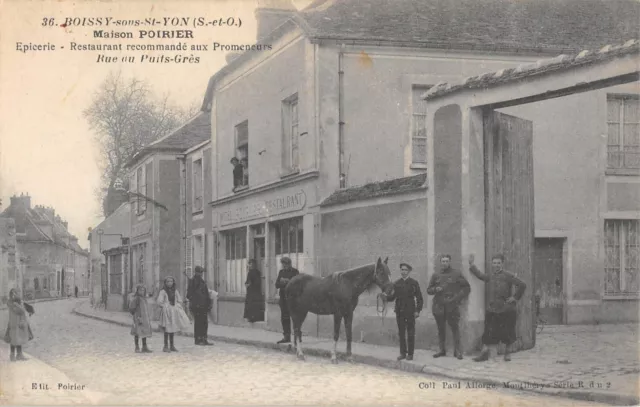 Cpa 91 Boissy Sous Saint Yon / Maison Poirier / Epicerie / Restaurant
