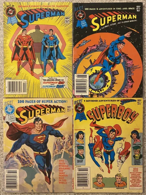 LOT OF 4 Mini Books 1981-82 DC Blue Ribbon Comic Digests SUPERMAN VF SUPERBOY