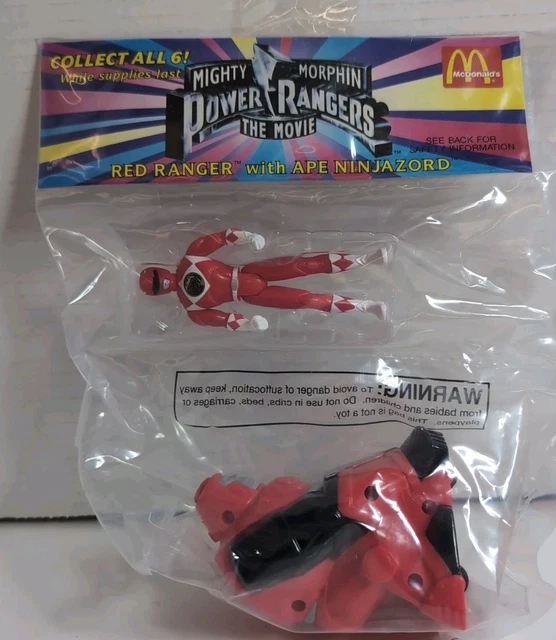 MIGHTY MORPHIN POWER Rangers The Movie 1995 McDonalds Red Ranger w/Ape ...