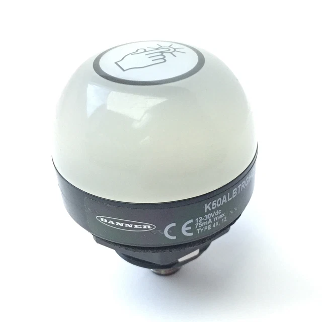 Banner K50ALBTRGHQ General Purpose Illuminated Touch Button 50mm 2Color 12-30VDC