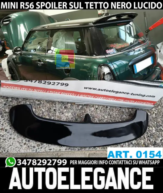 Alettone Tetto Per Mini Cooper R56 Spoiler Posteriore Look Cooper S Nero Lucido