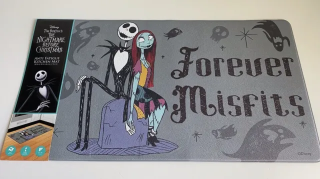 NIGHTMARE BEFORE CHRISTMAS Jack & Sally ANTI FATIGUE KITCHEN MAT Forever Misfits