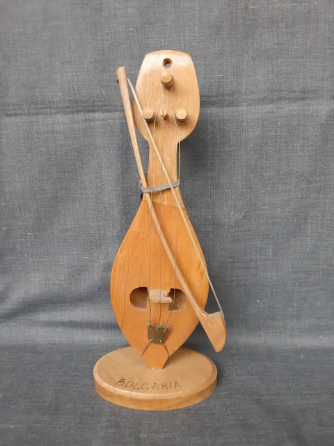 Vintage Souvenir Balkan Handmade Folk Bulgarian Wooden Small Gadulka/Lira/Rebec