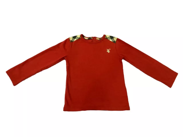 Burberry Boys 3T Red Long Sleeve Tee Shirt Burberry Children