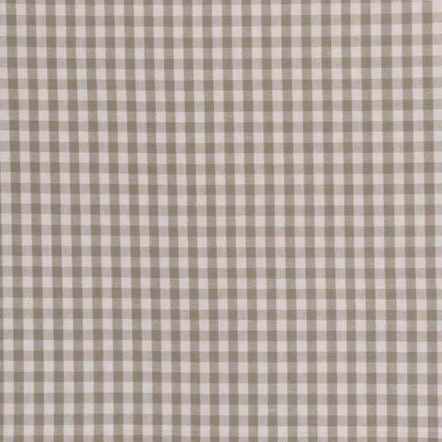 Gingham Check Beige Fabric Curtain Crafts Cushions Upholstery per metre