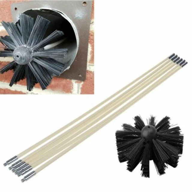 Cepillo de chimenea mango largo nailon limpiador limpieza tubo accesorios hogar