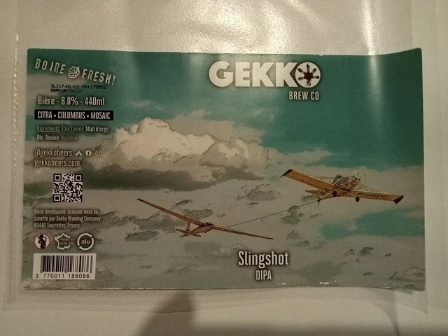 Etiquette de Bière : SLINGSHOT DIPA -  GEKKO Brew Co - 83 France