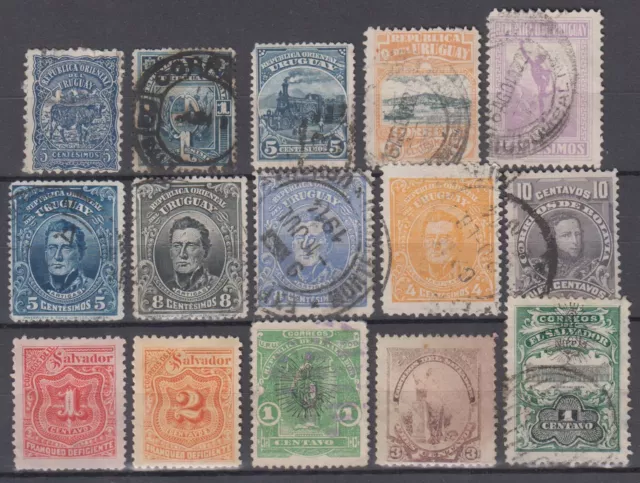 6. Mix stamps selection Latin America Uruguay Bolivia Salvador local motifs