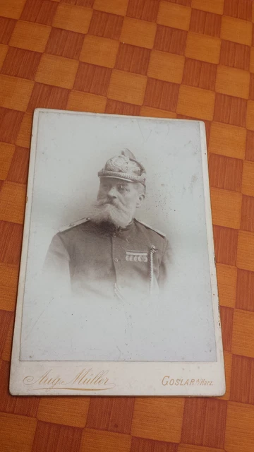 Foto CDV Portrait  Offizier m. Helm Top!!