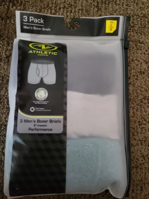 Athletic Works Men's Performance Boxer Briefs Underwear, 3 Pack