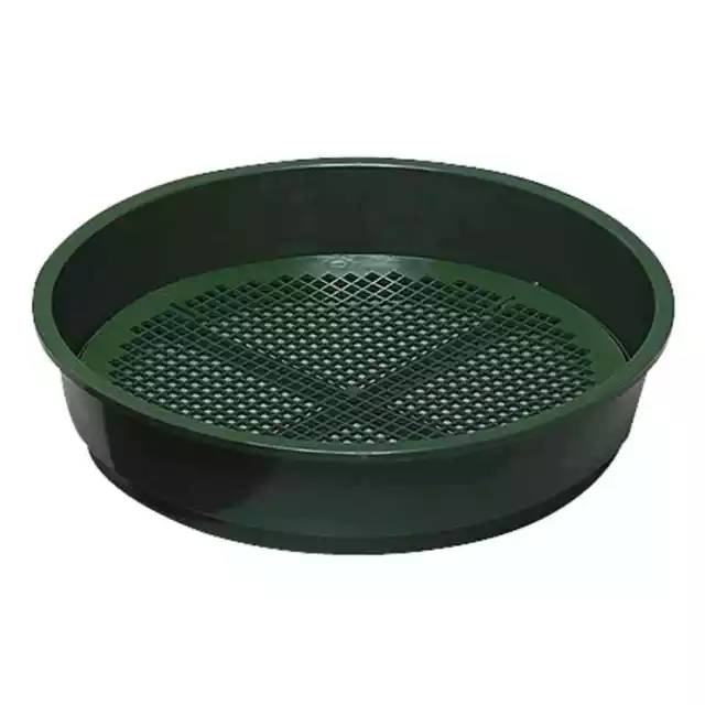 Erdsieb, Ø 38 cm rund Gartensieb Erde sieben Kunststoff grün, 4+6mm Maschenweite