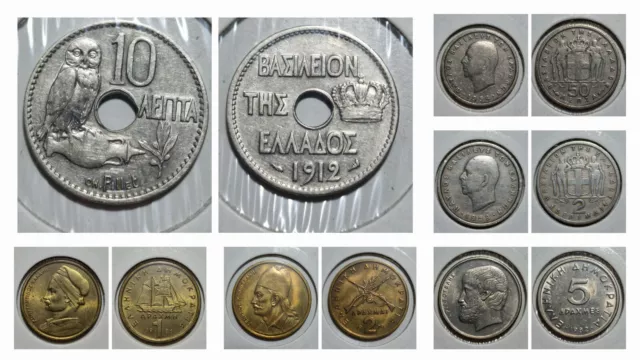 GRECIA Lote de 12 monedas - Plata(1), +100 años(1). (ref. 01584) 3