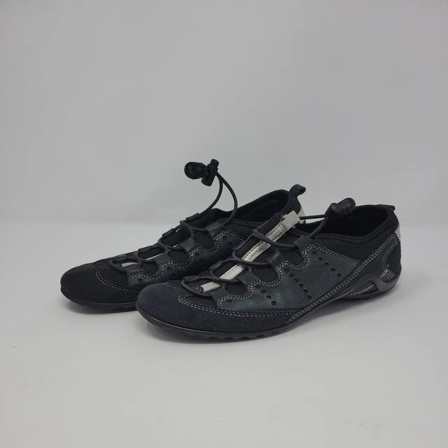 ECCO BLACK TOGGLE Lace Up Drawstring Gore Tex Trainers Pumps Size