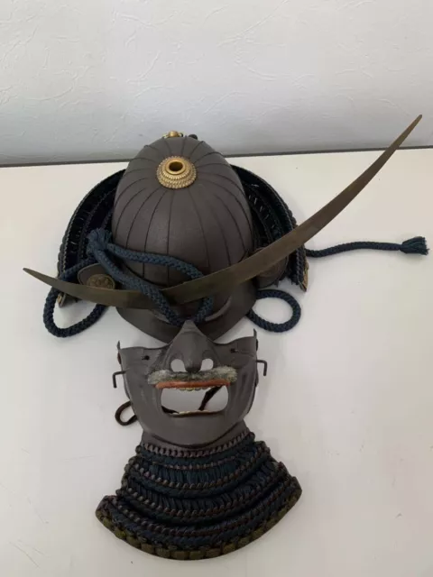 MENPO FACE KABUTO mask Helmet yoroi kabuto Japanese Armor samurai Edo ...
