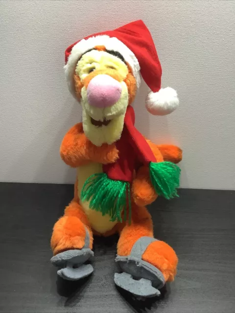 Disney Tigger Plush Winnie The Pooh Soft Toy 12” Christmas Xmas Hat Skates