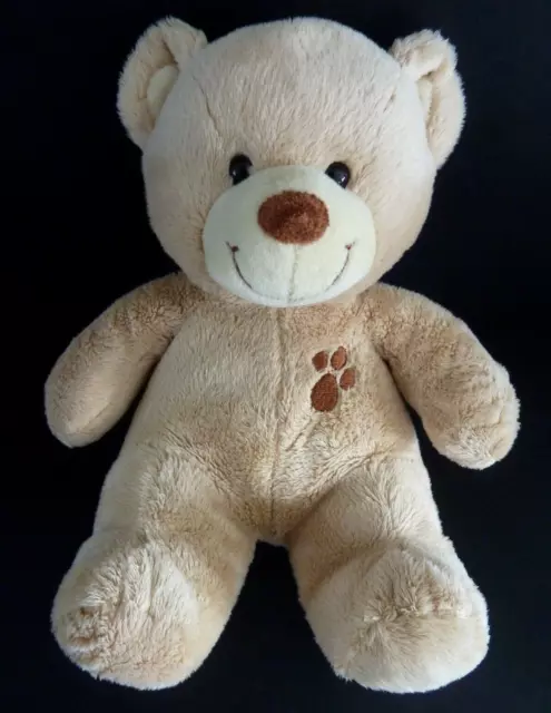 E8. DOUDOU PELUCHE OURS Simba toys Nicotoy beige blanc marron empreinte ET NEUF*