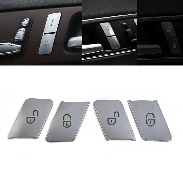 4pcs Anneaux Garniture Verrouillage Porte Voiture Argent - Pour GLA GLC Classe E