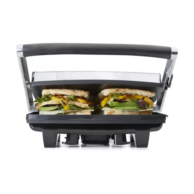 Cafe Press Stainless Steel 4 Slice 2 Sandwich Maker Grill Toasted Toaster Chrome