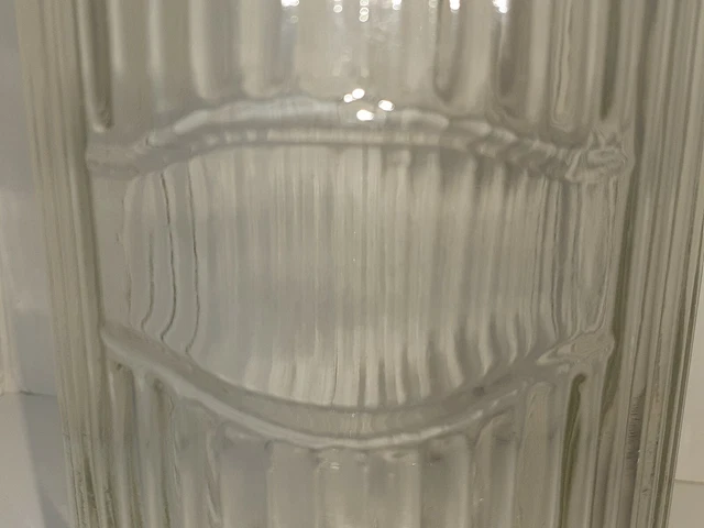 Vintage Hoosier Cabinet Glass Coffee Jar Ribbed with Aluminum Lid 2