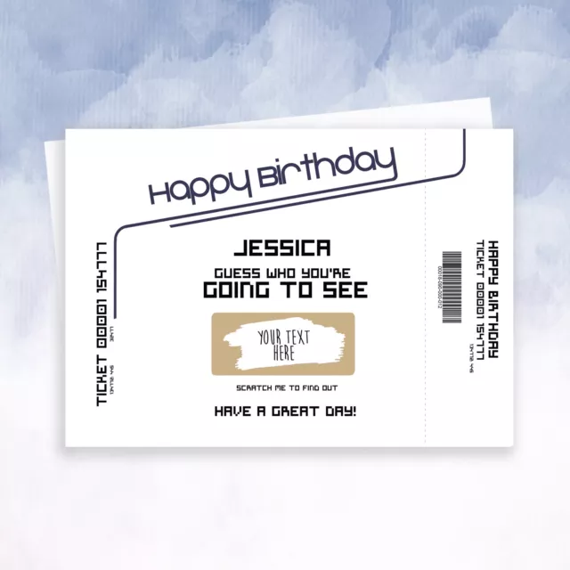 Personalised Birthday concert ticket scratch off surprise Band scratch to Reveal