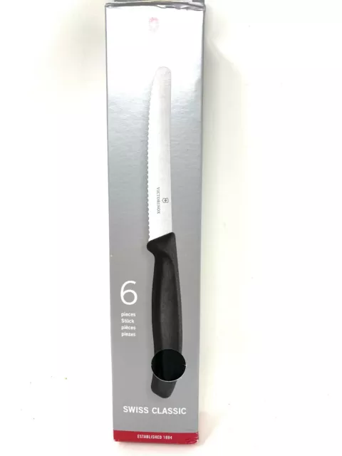 VICTORINOX 6 Messer Swiss Classic mit Wellenschliff 11cm scharfe Klinge Neu!!