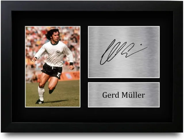 Gerd Muller Signed Pre Printed Autograph A4 Photo Gift For a Germany Supporter
