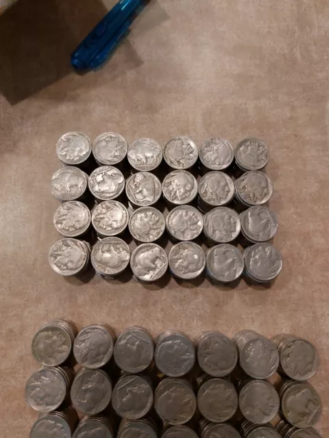 ROLL of 40 FULL DATE Indian Head BUFFALO NICKELS. Half Horn-Full Horn /Mixed