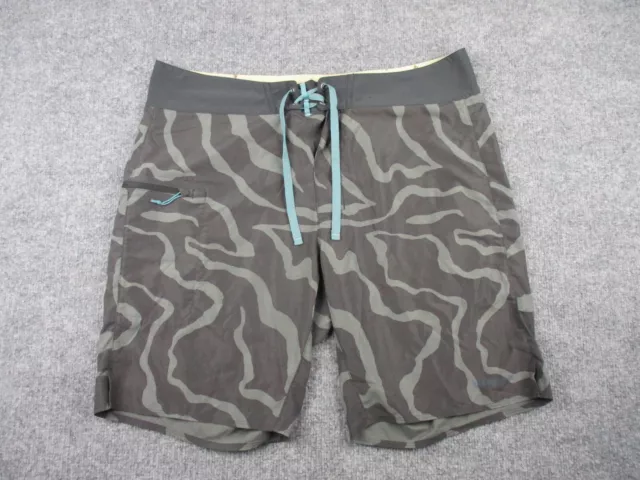 Patagonia Shorts Adult 35 Gray Stretch Planing Boardshorts Swim Beach Mens