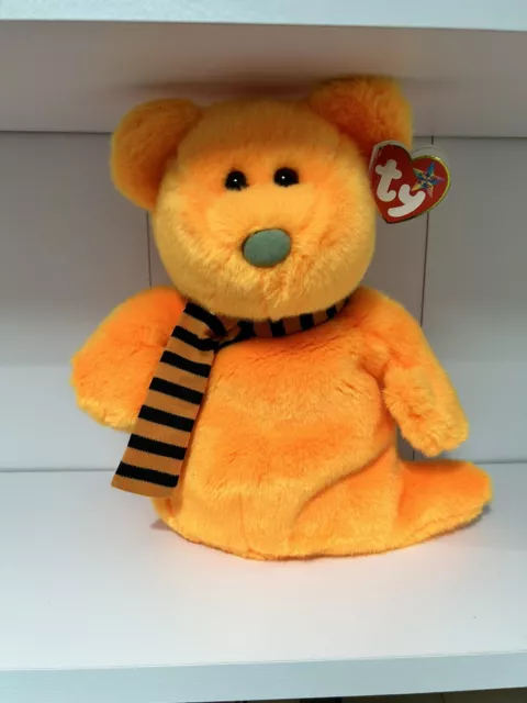 Ty Beanie Buddies SHIVERS orange Geist Teddybär Halloween weiches Plüschtier