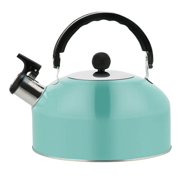 Stovetop Whistling Teapot Flat Make Tea Kettle Induction Cooktop Kitchen Tea Pot