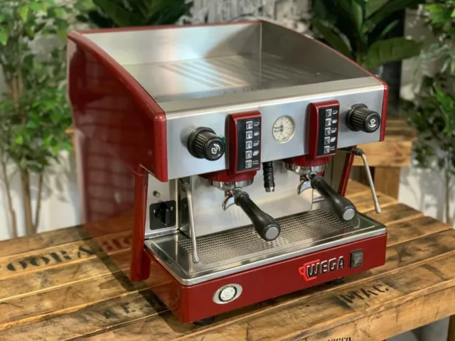 Wega Atlas Compact Evd 2 Groupe Machine À Café Espresso Rouge Commercial En...